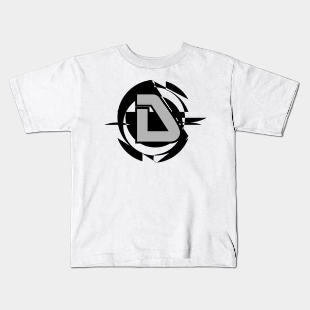 Futuristic Modern Letter D Kids T-Shirt by DepicSpirit